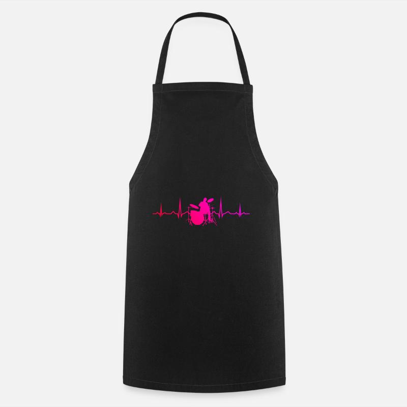 Drummer Men Women Drums Drum Kit - Cooking Apron - black