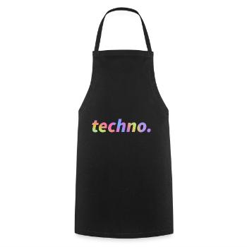 Techno Rave Festival Electro Music Raver - Cooking Apron - black - Front - AI Model Male 185 dark (185cm)