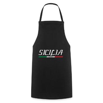 SICILE SICILIA ITALIE ITALIA VACANCES ÎLE (s) - Tablier de cuisine - noir - Devant - AI Model Male 185 dark (185cm)