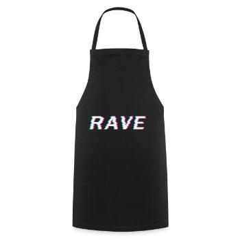 Techno Rave Festival Electro Musik Raver - Kochschürze - Schwarz - Vorne - AI Model Male 185 dark (185cm)