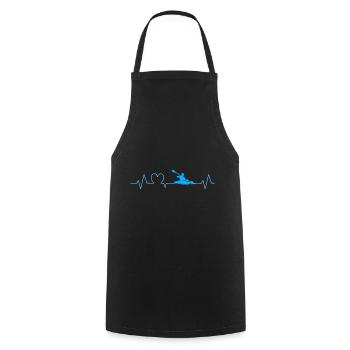 Kayak Heartbeat Gift for Kayaker - Cooking Apron - black - Front - AI Model Male 185 dark (185cm)