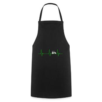 Heartbeat Tractor Agriculture - Cooking Apron - black - Front - AI Model Male 185 dark (185cm)