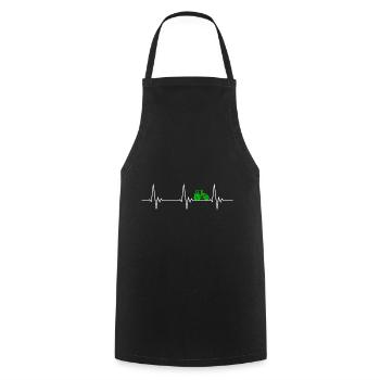 Heartbeat tractor farming gift farmer - Cooking Apron - black - Front - AI Model Male 185 dark (185cm)