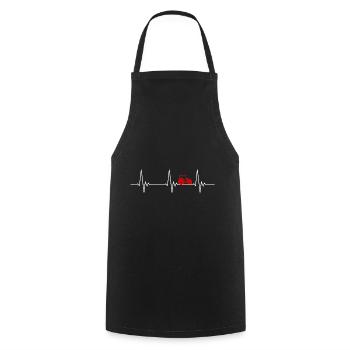 Heartbeat Tractor Heartbeat Trekker Gift Fun - Cooking Apron - black - Front - AI Model Male 185 dark (185cm)