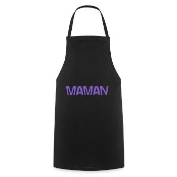 FÊTE DES MÈRES. BONNE FÊTE MAMAN. MAMAN. JE T'AIME - Tablier de cuisine - noir - Devant - AI Model Male 185 dark (185cm)