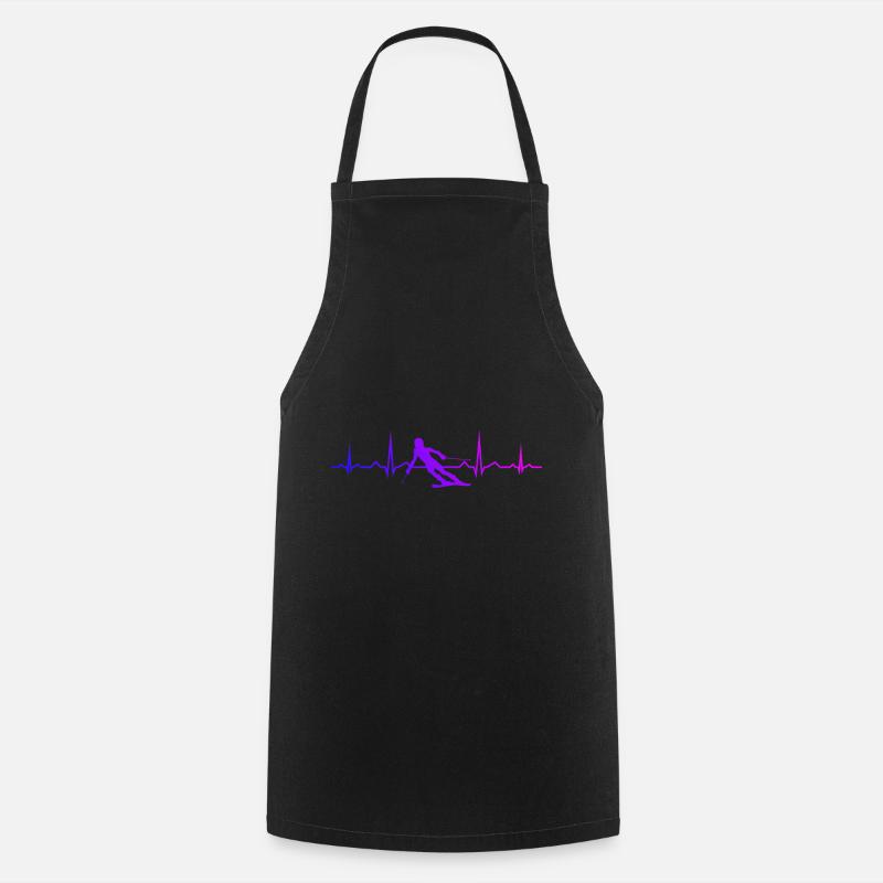 Skiing Men Skiing Ski Stunt Ski Skiers - Cooking Apron - black