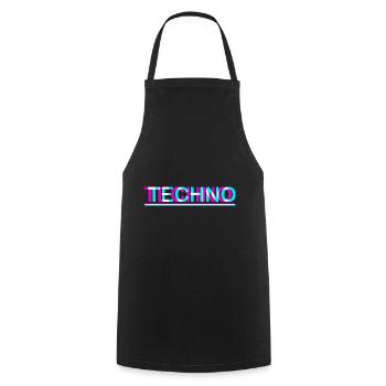 Techno Rave Festival Electro Music Raver - Cooking Apron - black - Front - AI Model Male 185 dark (185cm)