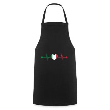 Herzschlag Italia Italiener Italien - Kochschürze - Schwarz - Vorne - AI Model Male 185 dark (185cm)