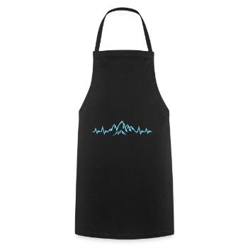 Mountain Pulse, Mountains ECG Heartbeat - Cooking Apron - black - Front - AI Model Male 185 dark (185cm)