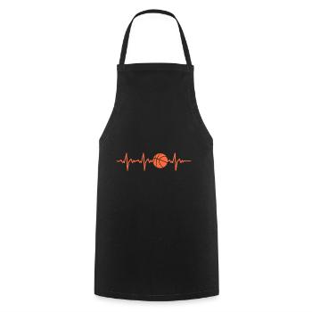 Basketball Herzschlag - Kochschürze - Schwarz - Vorne - AI Model Male 185 dark (185cm)