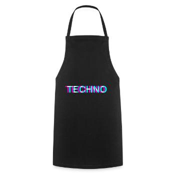 Techno Rave Electro Music Trance House Festival - Tablier de cuisine - noir - Devant - AI Model Male 185 dark (185cm)