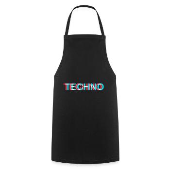 Techno Rave Festival Electro Music Raver - Cooking Apron - black - Front - AI Model Male 185 dark (185cm)