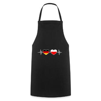 Herzschlag Deutschland Polen - Kochschürze - Schwarz - Vorne - AI Model Male 185 dark (185cm)