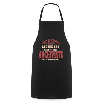 Archiviste - Tablier de cuisine - noir - Devant - AI Model Male 185 dark (185cm)