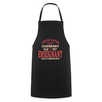 Enseignant - Tablier de cuisine - noir - Devant - AI Model Male 185 dark (185cm)