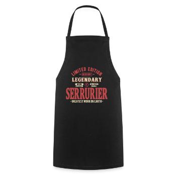 Serrurier - Tablier de cuisine - noir - Devant - AI Model Male 185 dark (185cm)