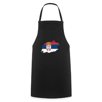 Drapeau Serbie drapeau serbe - Tablier de cuisine - noir - Devant - AI Model Male 185 dark (185cm)