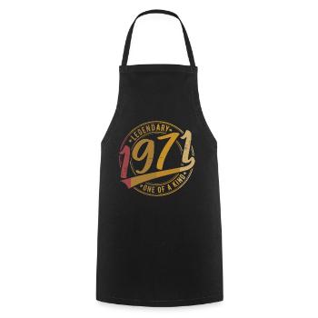 Jahrgang 1971 geboren Legenden Retro Geburtstag - Kochschürze - Schwarz - Vorne - AI Model Male 185 dark (185cm)