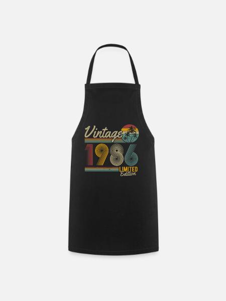 Jahrgang 1986 geboren Retro Geburtstag - Kochschürze - Schwarz