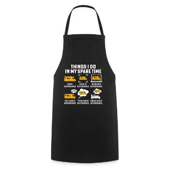 things i do in my spare time drive motorhomes - Cooking Apron - black - Front - AI Model Male 185 dark (185cm)