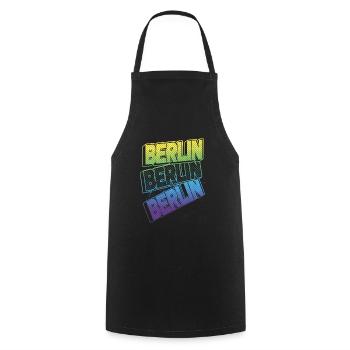 Berlin Germany City Font Skyline Home - Cooking Apron - black - Front - AI Model Male 185 dark (185cm)