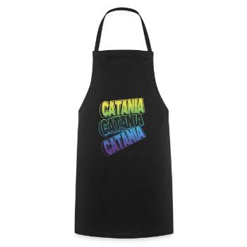 Catane Italie City Font Skyline Accueil - Tablier de cuisine - noir - Devant - AI Model Male 185 dark (185cm)