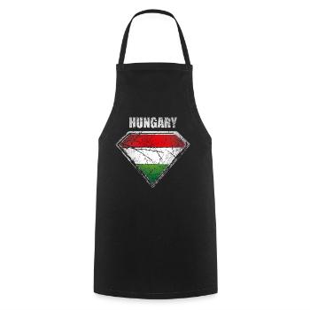 Hungary Superhero Flag Hungarian Symbol - Cooking Apron - black - Front - AI Model Male 185 dark (185cm)