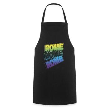 Rom Rome Italien Stadt Schrift Skyline Heimat - Kochschürze - Schwarz - Vorne - AI Model Male 185 dark (185cm)
