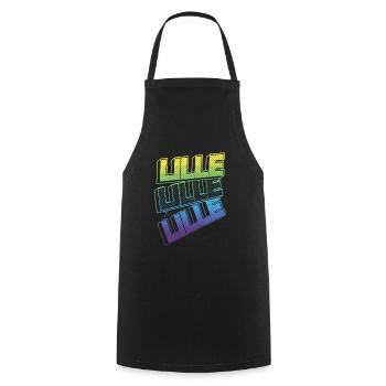Lille France City Font Skyline Accueil - Tablier de cuisine - noir - Devant - AI Model Male 185 dark (185cm)
