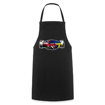 I Stand With Ukraine UK British Flag - Cooking Apron - black - Front - AI Model Male 185 dark (185cm)