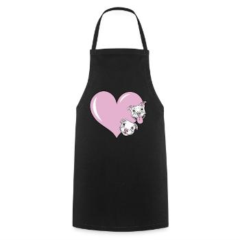 Dog with heart for dog lovers as a gift idea - Cooking Apron - black - Front - AI Model Male 185 dark (185cm)