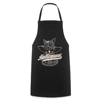 Chat Avec Des Ailes, Halloween, Hallomeow - Tablier de cuisine - noir - Devant - AI Model Male 185 dark (185cm)