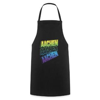 Aachen Germany City Font Skyline Home - Cooking Apron - black - Front - AI Model Male 185 dark (185cm)