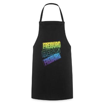 Freiburg Germany City Font Skyline Home - Cooking Apron - black - Front - AI Model Male 185 dark (185cm)