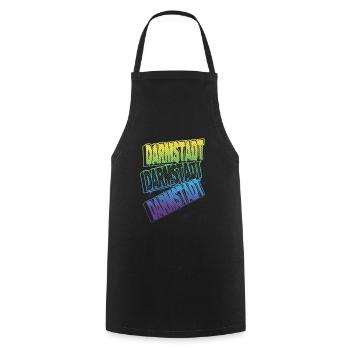 Darmstadt Germany City Font Skyline Home - Cooking Apron - black - Front - AI Model Male 185 dark (185cm)