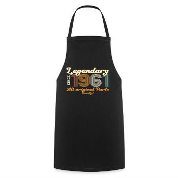 Original vintage 1961 61st birthday gift - Cooking Apron - black - Front - AI Model Male 185 dark (185cm)