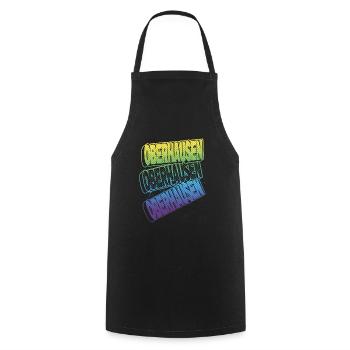Oberhausen Germany City Font Skyline - Cooking Apron - black - Front - AI Model Male 185 dark (185cm)
