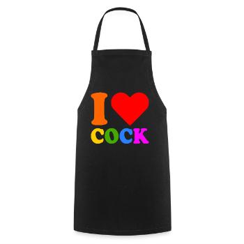 I love cock - Kochschürze - Schwarz - Vorne - AI Model Male 185 dark (185cm)