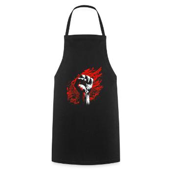 Raised Fist - Cooking Apron - black - Front - AI Model Male 185 dark (185cm)