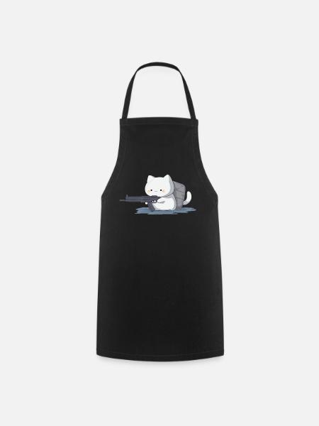 PewPew Kitty - Kochschürze - Schwarz