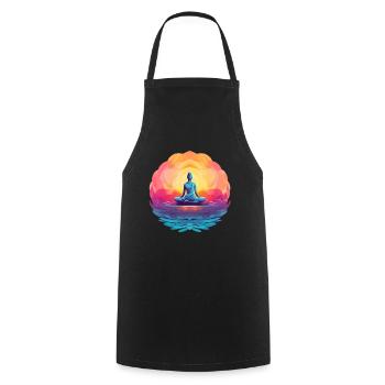 Yoga Méditation Femmes Lotus Flower Design - Tablier de cuisine - noir - Devant - AI Model Male 185 dark (185cm)
