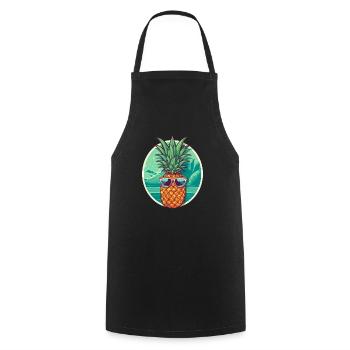Pineapple Beach - Lustiges Sommerurlaubs-T-Shirt - Kochschürze - Schwarz - Vorne - AI Model Male 185 dark (185cm)