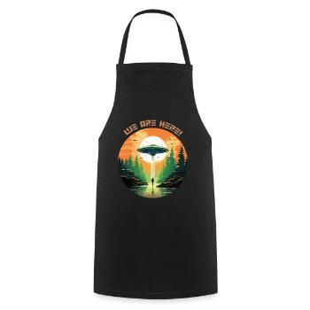 UFOs are here! - Cooking Apron - black - Front - AI Model Male 185 dark (185cm)