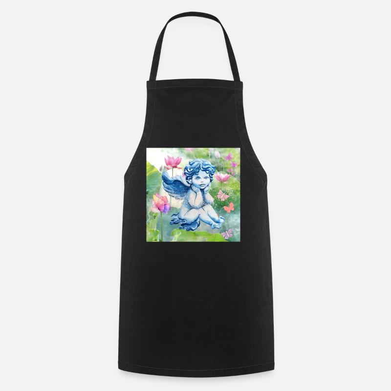 ange et papillons - Tablier de cuisine - noir