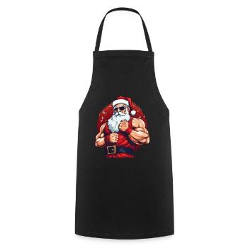 Bad Santa Santa Christmas Muscular Cool - Cooking Apron - black - Front - AI Model Male 185 dark (185cm)