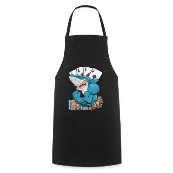 Aggressiver Pokerspieler Shark - Kochschürze - Schwarz - Vorne - AI Model Male 185 dark (185cm)