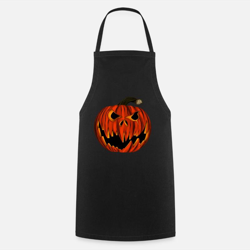 Spooky Halloween Spooky Pumpkin - Cooking Apron - black