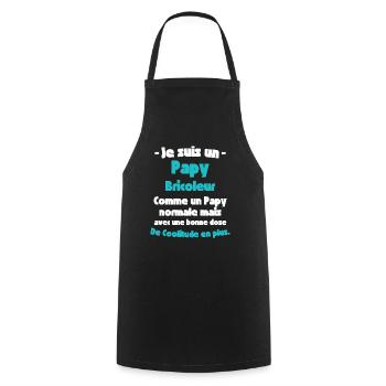 Papy Bricoleur, Maître du DIY - Tablier de cuisine - noir - Devant - AI Model Male 185 dark (185cm)