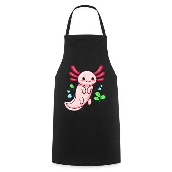 White Albino Axolotl Design for Axolotl Lovers - Cooking Apron - black - Front - AI Model Male 185 dark (185cm)