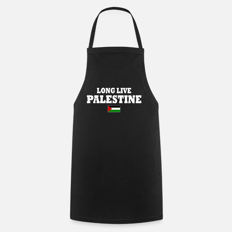 Long live palestine - Cooking Apron - black